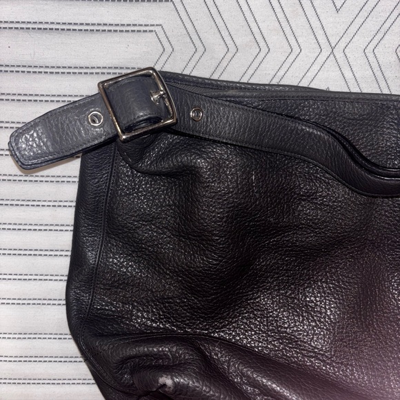 Coach | Large Black Pebble Leather Tote Shoulder Bag w/ Pink Accents | - Picture 9 of 9